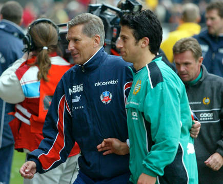 Sören Cratz, tränare Helsingborg och Suleyman Sleyman,