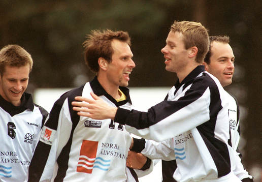 De båda målskyttarna Jonas Axeldal och Andreas Tell,