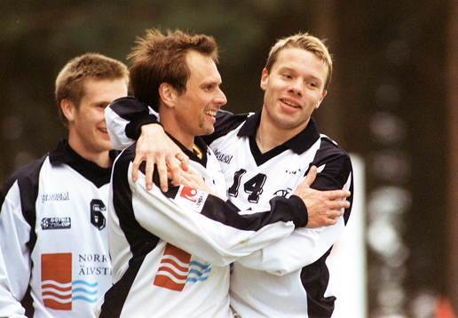 De båda målskyttarna Jonas Axeldal och Andreas Tell,