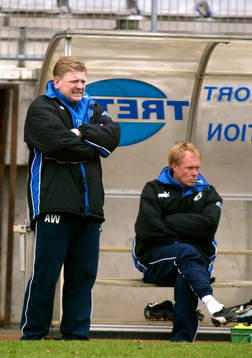 Alf Westerberg och Lasse Larsson, tränare, Trelleborg