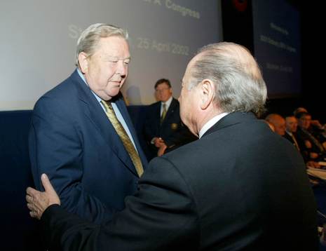 Fotboll, UEFA, Lennart Johansson och Sepp Blatter