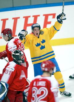 Österrike - Sverige:  Mathias Weinhandl, Sverige, jubel,