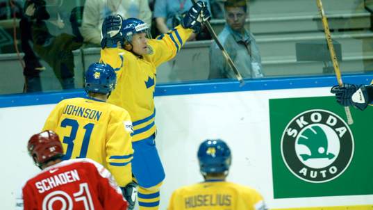 Österrike - Sverige:  Niklas Andersson, Sverige, jubel,