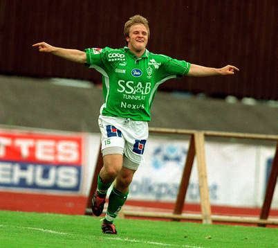 Fotboll, Superettan ,  Johan Norell, Brage jublar