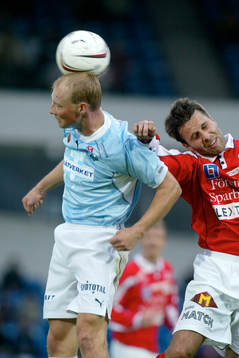 Jörgen Ohlsson och Dennis Nilsson, nickduell