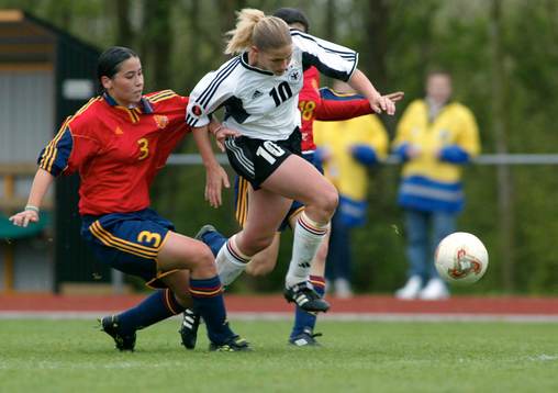 dam EM, F19, Spanien - Tyskland, Saica Gonzalez Villegas,