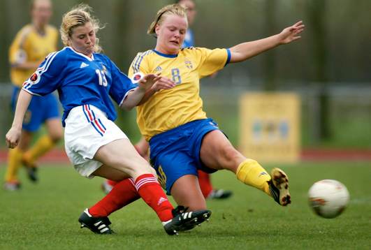 dam EM, F19, Sverige - Frankrike, Marie Claude Harlem,