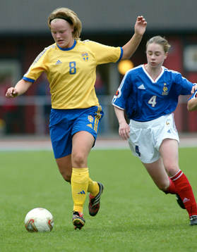 dam EM, F19, Sverige - Frankrike, Nilla Fischer, Sverige