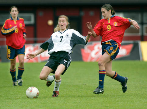 dam EM, F19, Spanien - Tyskland, Evelyn Santos, Spanien och