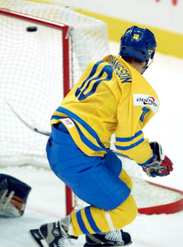 Andreas Johansson, Sverige, sätter avgörande 4-2 målet
