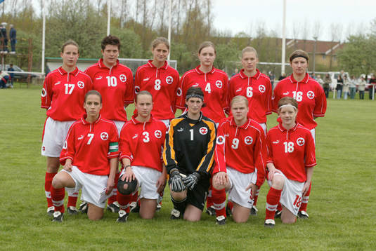 Schweiz. Övre fr.v: Stephanie Stotz, Isabella Osterwalder,