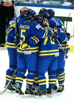 Ishockey, VM,  Sverige, jubel