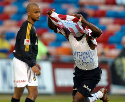 Peter Ijeh, Malmö gjorde 2-1 målet. AIK:s 1-1 skytt Jimmy
