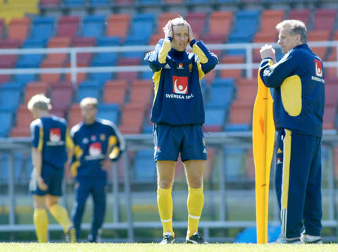 Pontus Farnerud och Tommy Söderberg, förbundskapten
