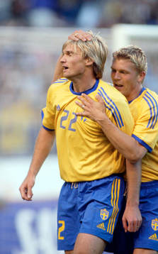 Andreas Andersson och Marcus Allbäck, Sverige jublar