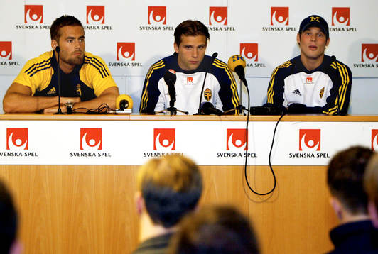 Olof Mellberg, Anders Svensson och Fredrik Ljungberg,