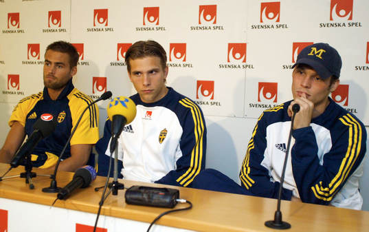 Olof Mellberg, Anders Svensson och Fredrik Ljungberg,