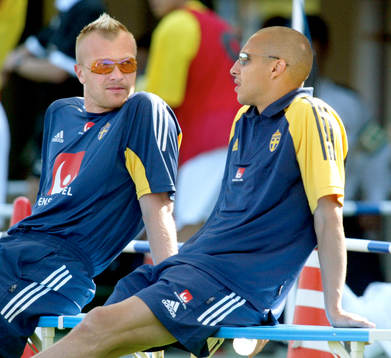 Magnus Hedman och Henrik Larsson, Sverige