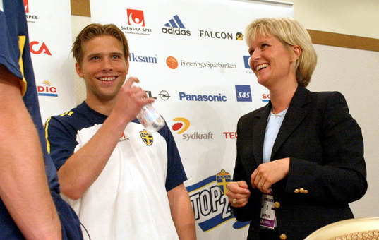 Ulrika Messing, idrottsminister, och Anders Svensson,