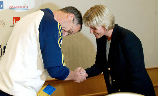 Idrottsministern Ulrika Messing, idrottsminister och Lars