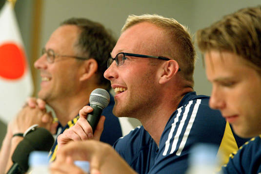 Lars Lagerbäck,  Magnus Hedman och Anders Svensson, Sverige