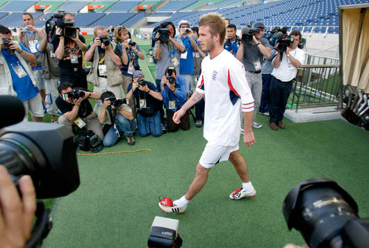 David Beckham, England. Press, media
