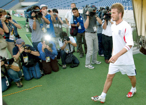 David Beckham, England. Press, media