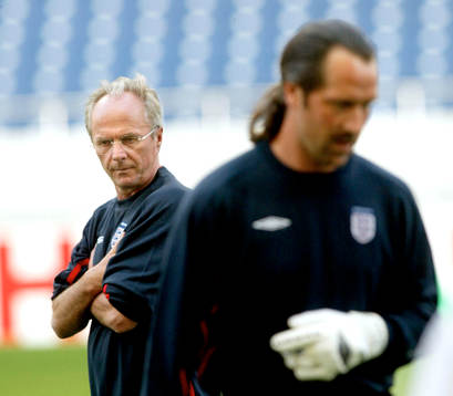 Sven-Göran Eriksson och David Seaman, England