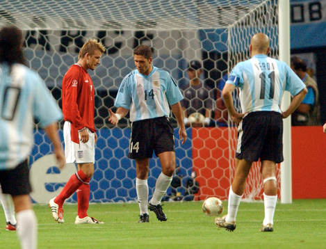 Diego Simeone, Argentina vill skaka hand med David Beckham,