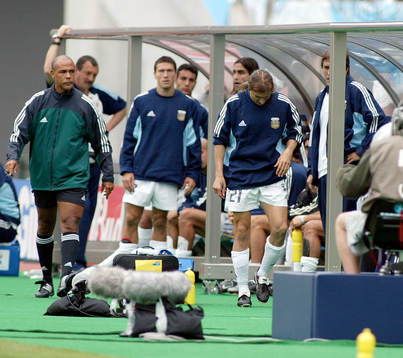 Argentina, depp.Besvikna argentinska spelare. Claudio