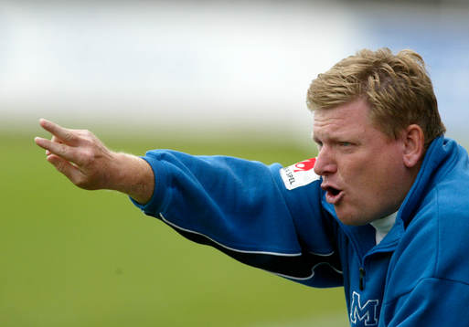 Alf Westerberg, tränare, Trelleborg, manar på sina spelare