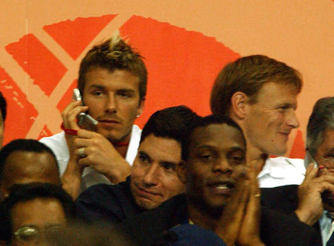 David Beckham och Teddy Sheringham, England