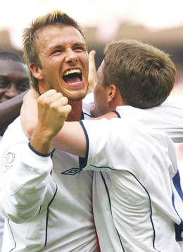 David Beckham och Michael Owen, England