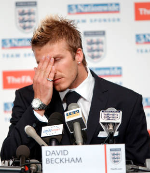David Beckham, England. Presskonferens