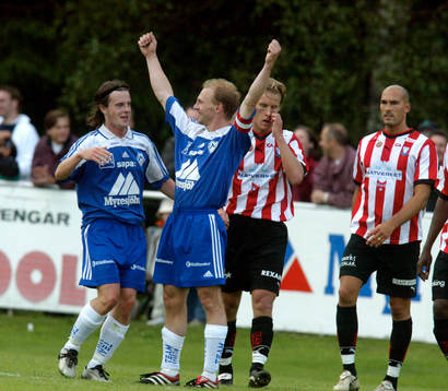 Tomas Fransson, Myresjö, jublar (jubel). Malmö deppar