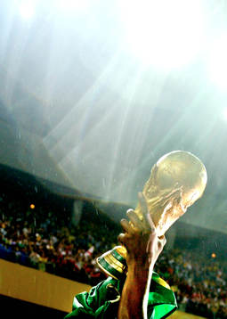 Brasilien världsmästare! Buckla, pokal