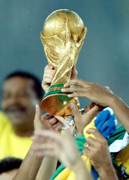 Brasilien världsmästare! Buckla, pokal