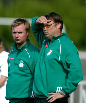 Peter Gerhardsson och Peter Lenell, tränare, Enköping