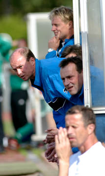 Anders Grimberg och Ulf Larsson, tränare,Trelleborg