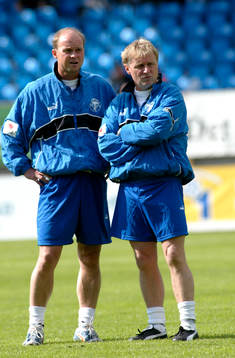 Anders Grimberg och Ulf Larsson, tränare, Trelleborg