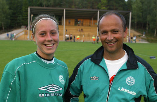 Lagkaptenen Lina Svensson och sambon/tränaren Stephan