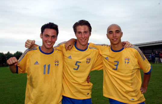 Tre spelare från Malmö FF, Max Fuxberg, Johan Nilsson