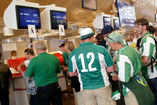 Fotboll, Champions Leuage, Hammarby, supporter, Arlanda