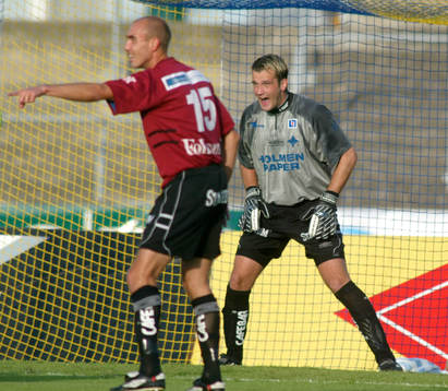 Patrik Kieback och Balász Rabóczki (målvakt) IFK
