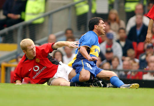 Carlos Tevez, Boca Juniors och Paul Scholes, Manchester