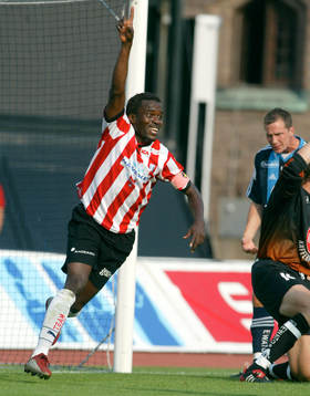 Peter Ijeh, jubel. Malmö