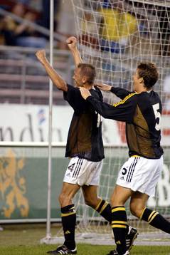 Krister Nordin och Per Nilsson, jubel, AIK