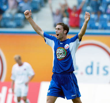 Rade Prica, succésvensk i Hansa Rostock. Jubel