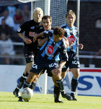 Målskyttarna Sharbel Touma, Halmstad och Stefan Rehn,