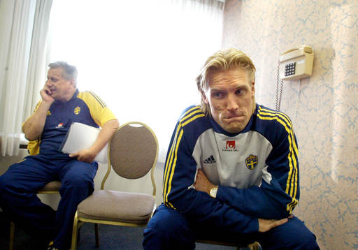 Tommy Söderberg, förbundskapten Sverige och Johan Mjällby